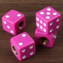 塑料骰子气门嘴帽 粉红色/Plastic dice valve cap- pink