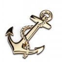 船锚海军车标金属十字架海军车身贴 海盗船车尾标 金色
