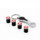 瑞士国旗碳纤维防盗气门嘴帽/ Swiss flag Carbon fiber anti-theft valve cap