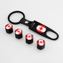 加拿大国旗黑色皮扣气门嘴帽/ Canadian flag Valve Cap Wtih Key Chain