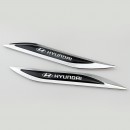 现代车标新款刀锋叶子板贴标 Hyundai Knife Edge Metal Labeling