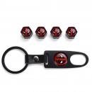 死侍银色皮扣气门嘴帽/Deadpool  key chain valve cap