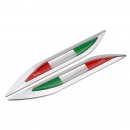 意大利国旗新款刀锋叶子板贴标 Flag of Italy Knife Edge Metal Labeling