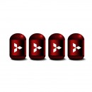 三菱 红色时光胶囊气门嘴帽/Mitsubishi red Capsule shaped valve setm caps