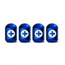 瑞士国旗 蓝色时光胶囊气门嘴帽/Swiss flag blue Capsule shaped valve setm caps