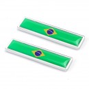 巴西国旗对装金属贴标/Brazil flag New Pair Metal Label