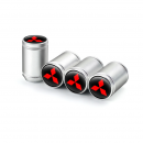 银色 红标三菱磨砂铝合金气门嘴帽/Logo Aluminium Valve